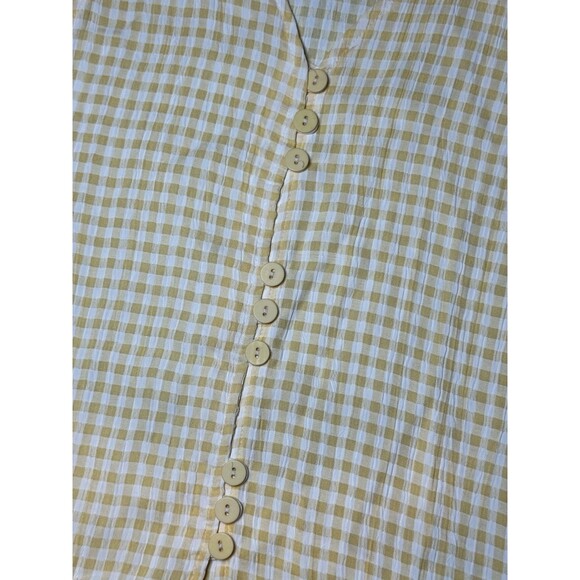 Cimmaron Dress Button Down Sleeveless Top Yellow And White Sz 16 - Picture 2 of 5